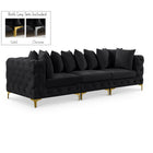 Meridian Furniture Tremblay 108 Velvet Modular Sofa - Black - Sofas