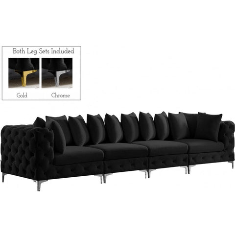 Meridian Furniture Tremblay 138 Velvet Modular Sofa - Black - Sofas