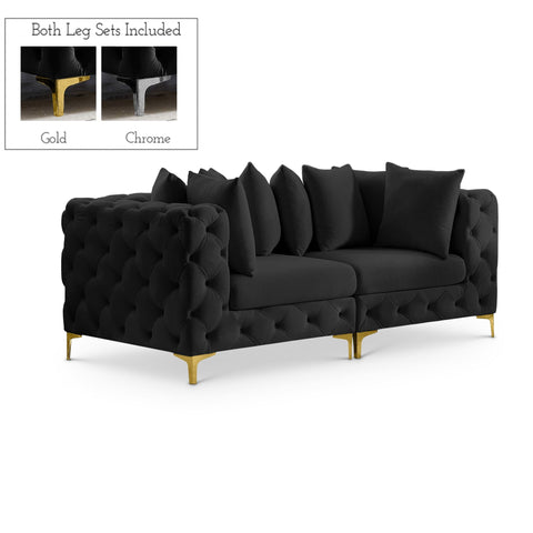 Meridian Furniture Tremblay 78 Velvet Modular Sofa - Black - Sofas
