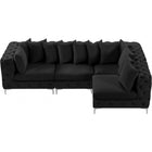 Meridian Furniture Tremblay Velvet Modular Sectional 4A - Sofas