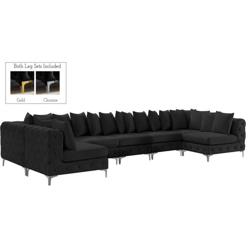 Meridian Furniture Tremblay Velvet Modular Sectional 8C - Black