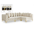 Meridian Furniture Tremblay Velvet Modular Sectional 4A - Cream - Sofas