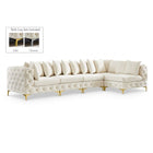Meridian Furniture Tremblay Velvet Modular Sectional 5A - Cream - Sofas