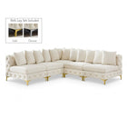 Meridian Furniture Tremblay Velvet Modular Sectional 5B - Cream - Sofas