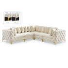 Meridian Furniture Tremblay Velvet Modular Sectional 5C - Cream - Sofas