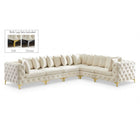 Meridian Furniture Tremblay Velvet Modular Sectional 6A - Cream - Sofas