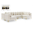 Meridian Furniture Tremblay Velvet Modular Sectional 6B - Cream - Sofas