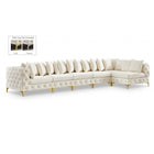 Meridian Furniture Tremblay Velvet Modular Sectional 6C - Cream - Sofas