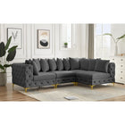 Meridian Furniture Tremblay Velvet Modular Sectional 4A - Sofas