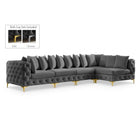 Meridian Furniture Tremblay Velvet Modular Sectional 5A - Grey - Sofas