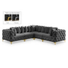 Meridian Furniture Tremblay Velvet Modular Sectional 5C - Grey - Sofas