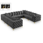 Meridian Furniture Tremblay Velvet Modular Sectional 8A - Grey - Sofas