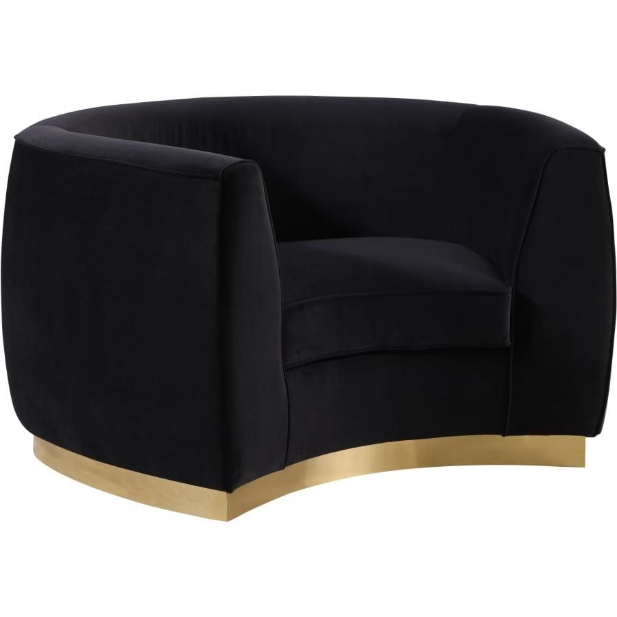 Meridian Furniture Julian Velvet Chair - Gold Base - Black - Chairs