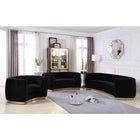 Meridian Furniture Julian Velvet Loveseat - Gold Base - Loveseats