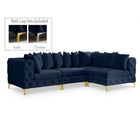 Meridian Furniture Tremblay Velvet Modular Sectional 4A - Navy - Sofas