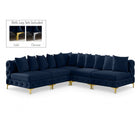 Meridian Furniture Tremblay Velvet Modular Sectional 5B - Navy - Sofas