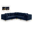 Meridian Furniture Tremblay Velvet Modular Sectional 5C - Navy - Sofas