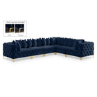 Meridian Furniture Tremblay Velvet Modular Sectional 6A - Navy - Sofas