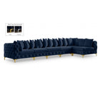 Meridian Furniture Tremblay Velvet Modular Sectional 6C - Navy - Sofas
