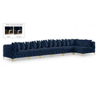 Meridian Furniture Tremblay Velvet Modular Sectional 7B - Navy - Sofas