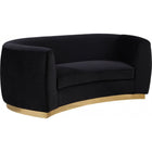 Meridian Furniture Julian Velvet Loveseat - Gold Base - Black - Loveseats