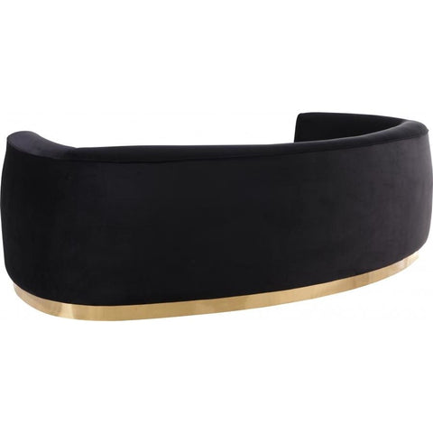 Meridian Furniture Julian Velvet Sofa - Gold Base - Black - Sofas