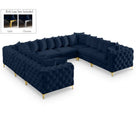 Meridian Furniture Tremblay Velvet Modular Sectional 8A - Navy - Sofas