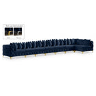 Meridian Furniture Tremblay Velvet Modular Sectional 8B - Navy - Sofas