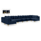 Meridian Furniture Tremblay Velvet Modular Sectional 9A - Navy - Sofas