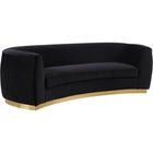 Meridian Furniture Julian Velvet Sofa - Gold Base - Black - Sofas