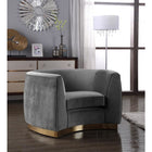 Meridian Furniture Julian Velvet Chair - Gold Base - Chairs