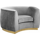 Meridian Furniture Julian Velvet Chair - Gold Base - Grey - Chairs