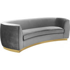 Meridian Furniture Julian Velvet Sofa - Gold Base - Grey - Sofas