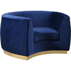 Meridian Furniture Julian Velvet Chair - Gold Base - Navy - Chairs