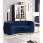 Meridian Furniture Julian Velvet Loveseat - Gold Base - Loveseats