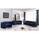 Meridian Furniture Julian Velvet Loveseat - Gold Base - Loveseats