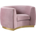Meridian Furniture Julian Velvet Chair - Gold Base - Pink - Chairs