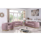 Meridian Furniture Julian Velvet Loveseat - Gold Base - Loveseats