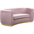 Meridian Furniture Julian Velvet Loveseat - Gold Base - Pink - Loveseats