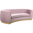 Meridian Furniture Julian Velvet Sofa - Gold Base - Pink - Sofas