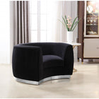 Meridian Furniture Julian Velvet Chair - Chrome Base - Chairs