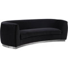 Meridian Furniture Julian Velvet Sofa - Chrome Base - Black - Sofas