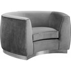 Meridian Furniture Julian Velvet Chair - Chrome Base - Grey - Chairs