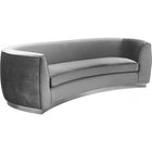 Meridian Furniture Julian Velvet Sofa - Chrome Base - Grey - Sofas