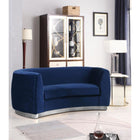 Meridian Furniture Julian Velvet Loveseat- Chrome Base - Loveseats