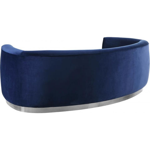 Meridian Furniture Julian Velvet Sofa - Chrome Base - Navy - Sofas