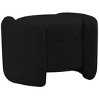 Meridian Furniture Horizon Boucle Fabric Ottoman - Black - Ottomans