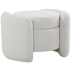 Meridian Furniture Horizon Boucle Fabric Ottoman - Cream - Ottomans