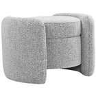 Meridian Furniture Horizon Boucle Fabric Ottoman - Grey - Ottomans