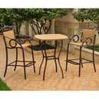 International Caravan Set of 3 Valencia Resin Wicker/Steel Bar Height Bistro Group - Honey - Outdoor Furniture